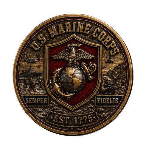 Marine Corps Semper Fidelis Est 1775 #S8171K Military Honor Challenge Coin Award