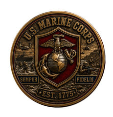 Marine Corps Semper Fidelis Est 1775 #S8171K Military Honor Challenge Coin Award
