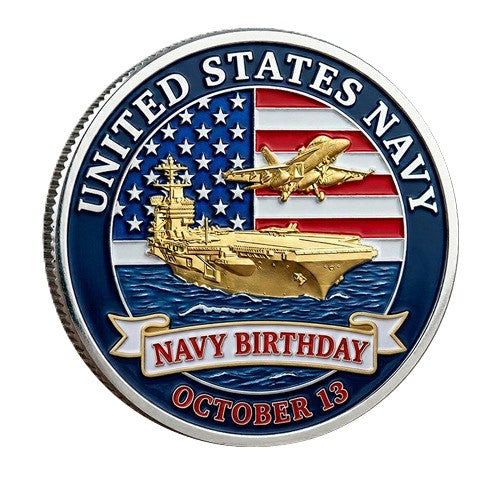 Navy Birthday Honor Courage Commitment - Forged By The Sea #S8158K Military Honor Challenge Coin Award