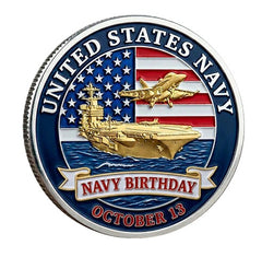 Navy Birthday Honor Courage Commitment - Forged By The Sea #S8158K Military Honor Challenge Coin Award