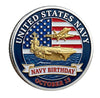 Navy Birthday Honor Courage Commitment - Forged By The Sea #S8158K Military Honor Challenge Coin Award
