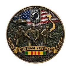 Vietnam Veteran POW MIA Never Forgotten - All Gave Some Some Gave All #S8156K Military Honor Challenge Coin Award