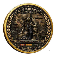 Vietnam Veteran POW MIA Never Forgotten - All Gave Some Some Gave All #S8157K Military Honor Challenge Coin Award