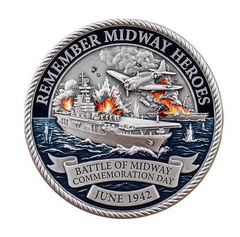 Battle of Midway - Remember The Heroes - Courage Above The Waves #S8167K Military Honor Challenge Coin Award