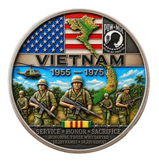 Vietnam Veteran POW MIA Never Forgotten - All Gave Some Some Gave All #S8161K Military Honor Challenge Coin Award