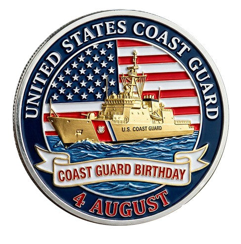 Coast Guard Birthday Guardians of the Seas - Semper Paratus #S8166K Military Honor Challenge Coin Award
