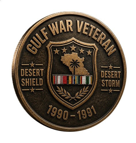 Gulf War Veteran - Desert Shield - Desert Storm #S8165K Military Honor Challenge Coin Award