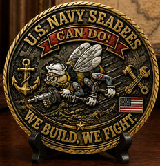 Navy Seabees Can Do - Engineering Battalion #S8201K Military Honor Challenge Coin Award