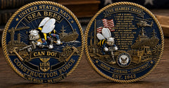 Navy Seabees Creed - Construction Force Engineering Battalion #S8202K Military Honor Challenge Coin Award
