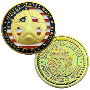 Navy Command At Sea Insignia #C1519B Military Honor Challenge Coin Award