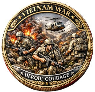 Vietnam Veteran Heroic Courage #S8198K Military Honor Challenge Coin Award