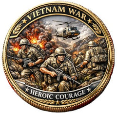 Vietnam Veteran Heroic Courage #S8198K Military Honor Challenge Coin Award