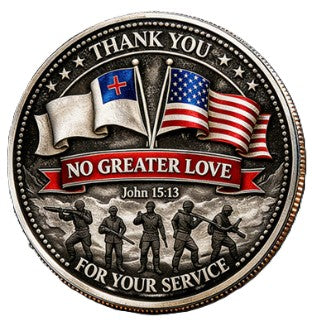 Thank You For Your Service - No Greater Love #S8187K Military Honor Challenge Coin Award