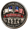 Thank You For Your Service - No Greater Love #S8187K Military Honor Challenge Coin Award
