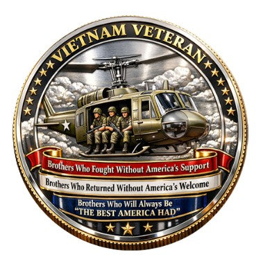 Vietnam Veteran Honoring The Brothers Who Fought #S8182K Military Honor Challenge Coin Award