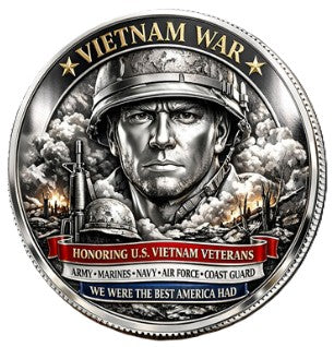 Vietnam War Veterans Witnesses of Turbulent Era #S8212K Military Honor Challenge Coin Award
