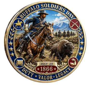 Buffalo Soldiers Day - Who Fought To Build A Nation #S8186K Military Honor Challenge Coin Award