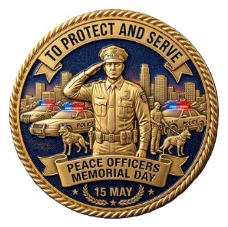 To Protect And Serve Peace Officers Day Law Enforcement #S8197K Government Honor Challenge Coin Award