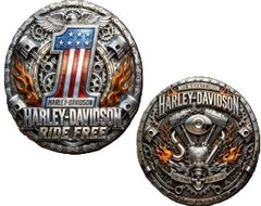 Harley Tribute Milwaukee Iron - Ride Free #S8233K Motorcycle Honor Challenge Coin Award