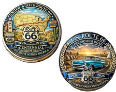 Route 66 The Route Across America Centennial #S8246K Tribute Honor Challenge Coin Award