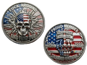 Generation X Badass Generation Raised To Survive 1965-1980 #S8249K Novelty Tribute Honor Challenge Coin Award