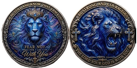 Fear Not For I Am With You Be Strong And Courageous - Joshua 1:9 #S8247K Religious Tribute Honor Challenge Coin Award