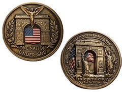 Independence Arch 2026 - One Nation Under God #S8243K Military Memorial Honor Challenge Coin Award
