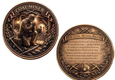 Coal Miner Prayer Memorial #S8250K Tribute Honor Challenge Coin Award
