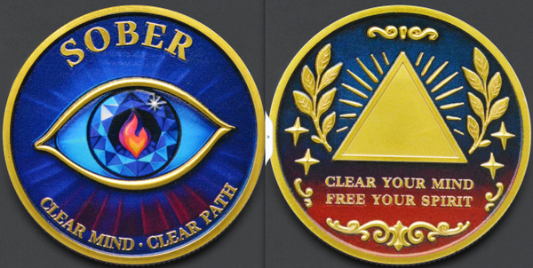 Sober - Clear Mind, Clear Path #S7026K Small Challenge Honor Coin
