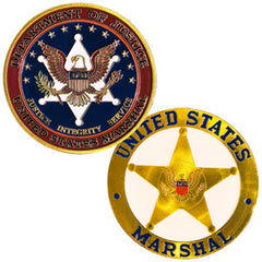 Marshal Federal Officer DOJ Gld #C1523B Military Honor Challenge Coin Award