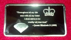 UK QUEEN'S DIAMOND JUBILEE GOLD PLATED ART BAR