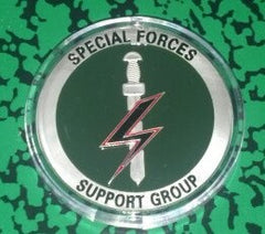UNITED KINGDOM SPECIAL FORCES SUPPORT GROUP COLORIZED GOLD PLATED ART COIN