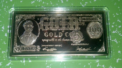 4 OZ $100 BENTON FEDERAL BANKNOTE GOLD PLATED BAR