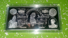 4 OZ $100 LUCY CONFEDERATE BANKNOTE SILVER PLATED BAR