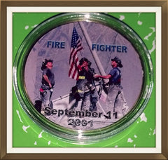 9/11 FDNY FIREFIGHTER MEMORIAL #271 COLORIZED GOLD PLATED ART ROUND