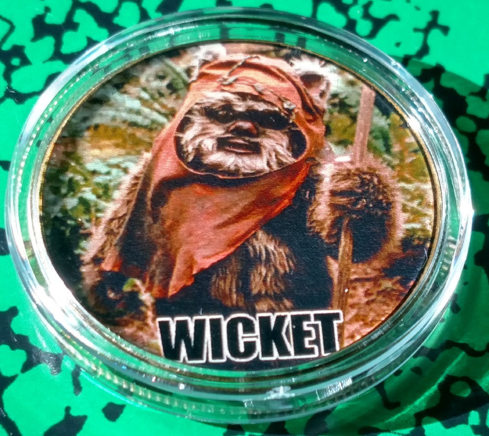 STAR WARS WICKET EWOK #BXB497 COLORIZED ART ROUND – Vintage