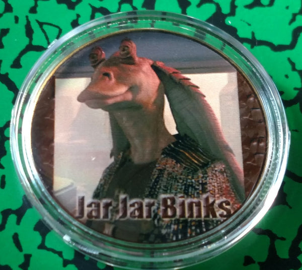 STAR WARS JAR JAR BINKS #BXB548 COLORIZED ART ROUND - 1