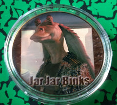 STAR WARS JAR JAR BINKS #BXB548 COLORIZED ART ROUND