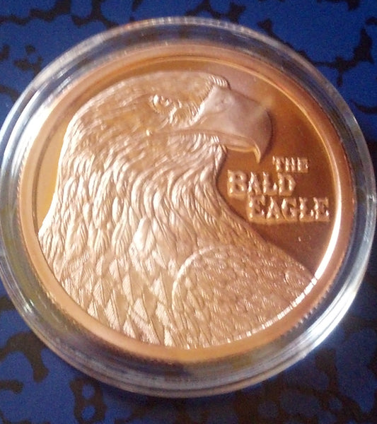 AMERICAN BALD EAGLE OLD WEST COPPER ROUND - 1