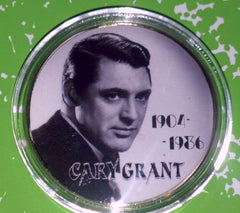 CARY GRANT #CG1 COLORIZED GOLD PLATED ART ROUND
