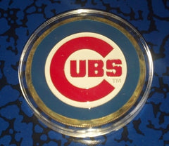 CHICAGO CUBS BASEBALL #CC1 COLORIZED GOLD PLATED ART ROUND