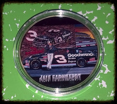 NASCAR #3 DALE EARNHARDT #DED3 COLORIZED GOLD PLATED ART ROUND