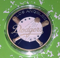LOS ANGELES DODGERS #41 COLORIZED GOLD PLATED ART ROUND