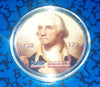 PRESIDENT GEORGE WASHINGTON #GW1 COLORIZED GOLD PLATED ART ROUND - 1