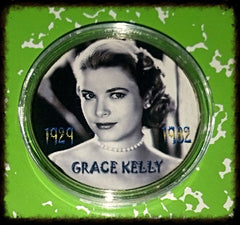 GRACE KELLY #GK1 COLORIZED GOLD PLATED ART ROUND