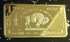 BUFFALO / BISON GOLD PLATED ART BAR