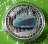 TITANIC SHIP COLORIZED SILVER PLATED ART ROUND - 1