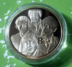 BEATLES TRIBUTE GOLD PLATED ART ROUND