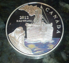 TITANIC COLORIZED OCEAN SILVER PLATED ART ROUND