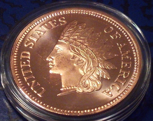 USA INDIAN HEAD PENNY COPPER ART ROUND - 1